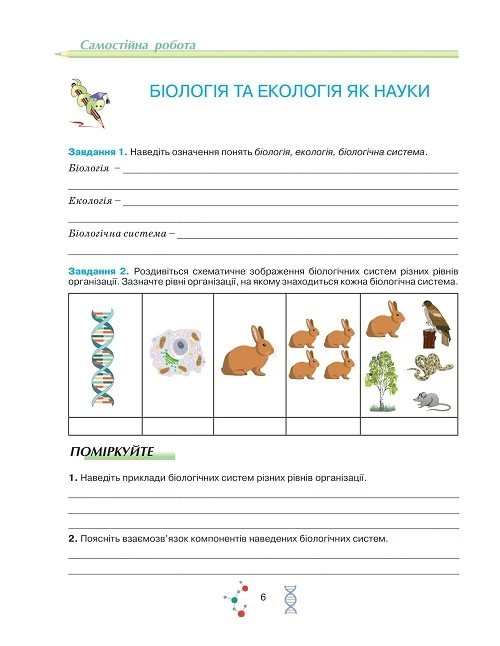 Робочий зошит з біології і екології для учнів 10 класу - Зображення 3