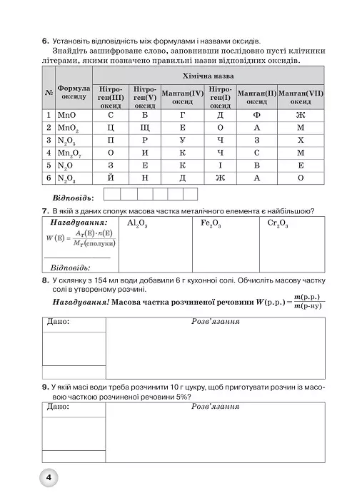 Робочий зошит з хімії учня 8 класу - Зображення 4